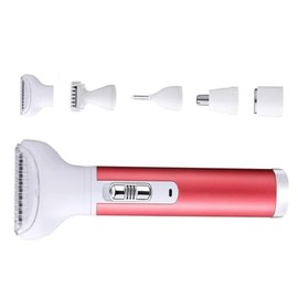 Mikinona 5-in-1 USB Rechargeable Women's Hair Removal Trimmer Set Eyebrow Trimming Cutter Nose Hair Clipper Cordless Electric Shaver for Legs Travel-Friendly Grooming Kit