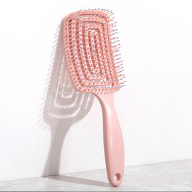 Hair Brush Soft Massage Comb Does not Pull on Hair for Curly Straight Black Natural Women Men Wet and Dry Hair Glide Through Tangles Knots with Ease (Pink)
