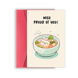 Missonemi Funny Graduation Card, Congratulations Congrats Card, New Job Card, Well Done Card, New Home, Get Well Card - Miso Proud of You!