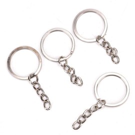 100 Piezas Anillos para Llaveros Plateados de Níquel Metal, 25mm Accesorios para Hacer Joyería DIY, Pulseras, Collares, Llaveros y Manualidades