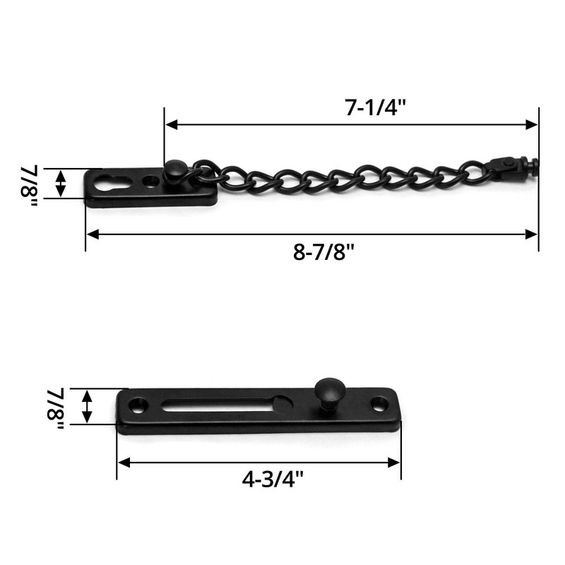 QWORK® Pack of 2 Chain Lock with Screws, Stainless Steel