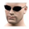 AMP Small Rimless Oval Neo Matrix Style Sunglasses Metal Super