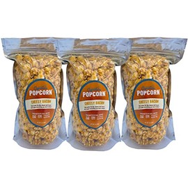 Signature Popcorn, 3-Pack Large Resealable Bags, Cheesy Bacon, Gourmet Popcorn Snack, Gluten Free