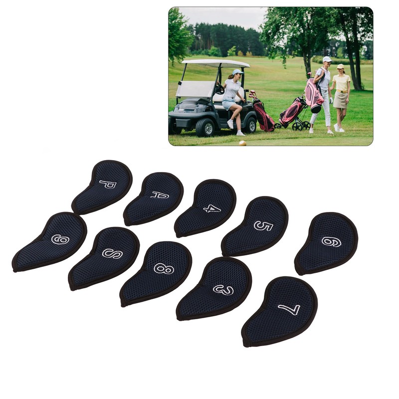 10pcs Golf Iron Covers Set with Numbers Waterproof Golf Head