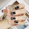 RUNE&SUKYCES Cat eye 30pcs diy Black press on nails short,nail