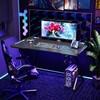 TIQLAB Gaming Desk with LED Lights, 40 Inch Computer Desk
