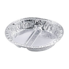 Captain Stag UG-1550 BBQ Dish Set, Disposable, Aluminum, Divided, Round Plates, Set of 4