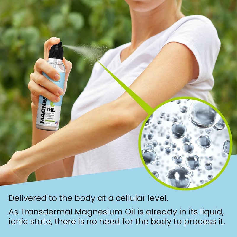 Pure Magnesium Oil Spray 8oz - Topical Magnesium Spray for