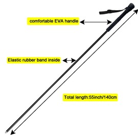 Aventik Fold-able Wading Staff Water Depth Safety Warning Sign Coated Stainless Steel Core T7075 Aluminum Body Corrosion Resistance (090-long handle wading staff)