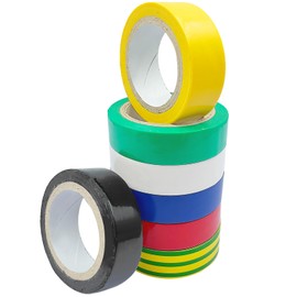DAJING 7 Pack Mixed Colour Electrical Insulation Tape,Electrical Tape 10M x 17MM,Indoor & Outdoor Use,70M Total Length