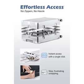 HotWay All Aluminum Carry On Luggage, 20 Inch Hard Shell Suitcase with Spinner Wheels and TSA Lock, Luggage for Business Travel (22x14x9 Airline Approved)