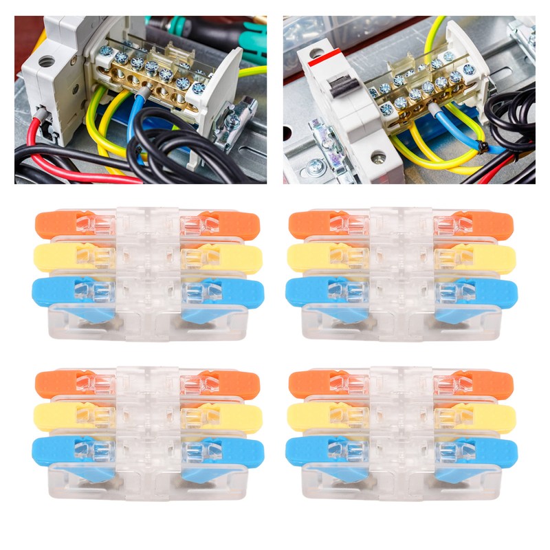 10Pcs Lever Wire Connector Electrical Quick Wiring Connect Inline Splicing