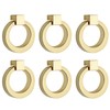 Bonsicoky 6 Pcs Round Cabinet Ring Pull Handles Single Hole