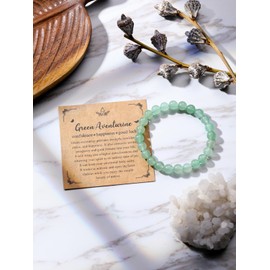 Jovivi Crystal Bracelet Bead Bracelets for Women Men,8mm Natural Green Aventurine Gemstone Beaded Bracelet,Healing Bracelet Womens Mens Jewellery Gifts Christmas Birthday