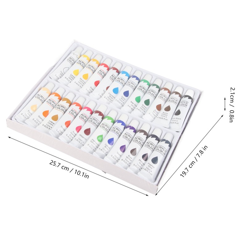 24 Colors 12ml Acrylic Pigment DIY Painting Drawing Accessory Colorful
