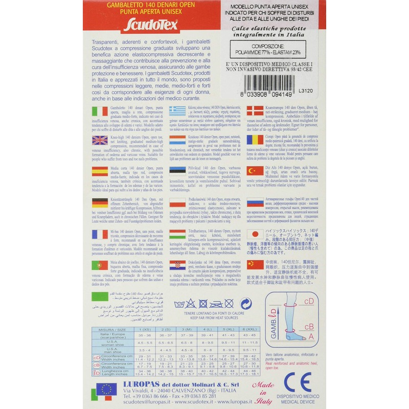 Scudotex Gambaletto Open, Daino, 140 Denari, Misura 3,1 Confezione da
