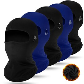 Suhine Winter Balaclava Ski Mask Windproof Thermal Full Face Mask Cold Weather Balaclava Masks with Reflective Stripe (Black, Blue,5 Pcs)