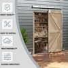 JUBEST 7.5FT Box Rail Exterior Barn Door Hardware Kit, Heavy-Duty