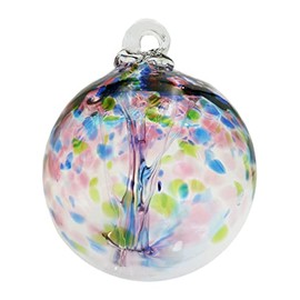 Dale Tiffany Hand Blown Glass, 8" Diameter Hope, Tree of Life Collection, Witch Globe Hanging Garden Indoor/Outdoor Decorative Ornament Gazing Ball