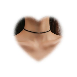 W WEILIRIAN Punk Suede Choker Necklace Boho Gold Bead Necklace Black Velvet Necklace Choker Velvet Cord Necklace Short Collar Necklace Jewellery for Women and Girls Gifts, Metal