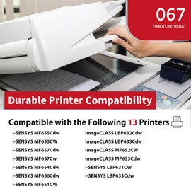 067 Toner Cartridges Compatible Replacement for Canon 067 067H Color ImageClass MF656Cdw LBP632Cdw MF654Cdw MF653Cdw LBP633Cdw Printers 4 Pack High Yield Ink (Black Cyan Magenta Yellow)