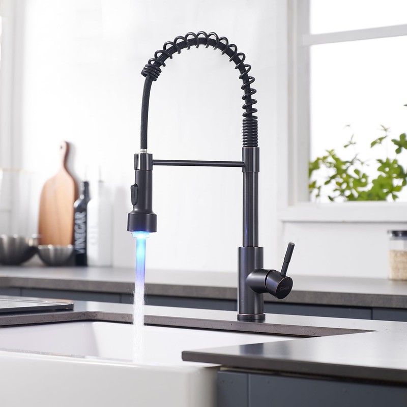 GIMILI Oil Rubbed Bronze Kitchen Faucet with Pull Down Sprayer