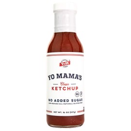 Keto Classic Ketchup by Yo Mama's Foods – Pack of (1) - No Sugar Added, Low Carb, Vegan, Gluten Free, Paleo Friendly, and Made with Whole Non-GMO Tomatoes!