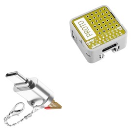 BoxWave Adapter Compatible with M5Stack ATOMS3R Proto Kit Without Screen - Micro SD Card miniReader, USB Type-C OTG Reader USB3.0 Adapter Keychain - Metallic Silver