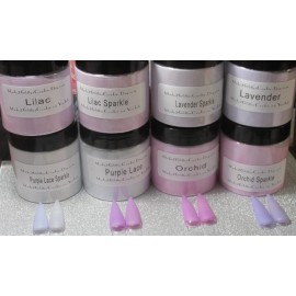 Unbranded Acrylic/Dip powder for nails Purple/Pink series set of 8 Large jars