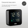 Braun Digital Travel Alarm Clock with Snooze, Compact Size, Negative