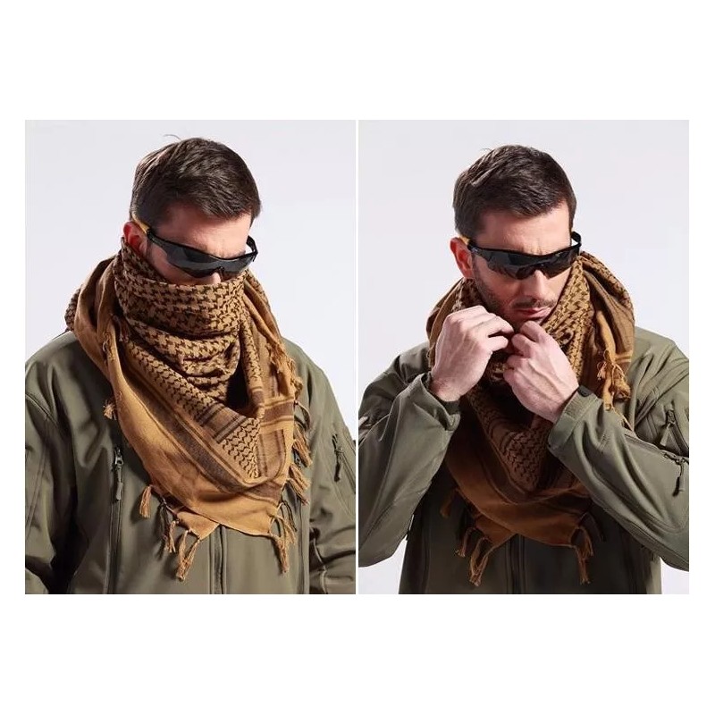 TechMel Pashmina Shemagh Bufanda Arabe Tactica Militar Cafe