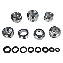 7pcs Brass Aerator Faucet Adapter Set,Male 15/16”-27T, Male 55/64”-27T, Male 3/4”-27T, Male 3/8”-18T, Female 3/4”-27T, Male 13/16”-27T, Male 15/16”-27T Female 55/64”-27T X GHTM 3/4” Male 55/64”-27T