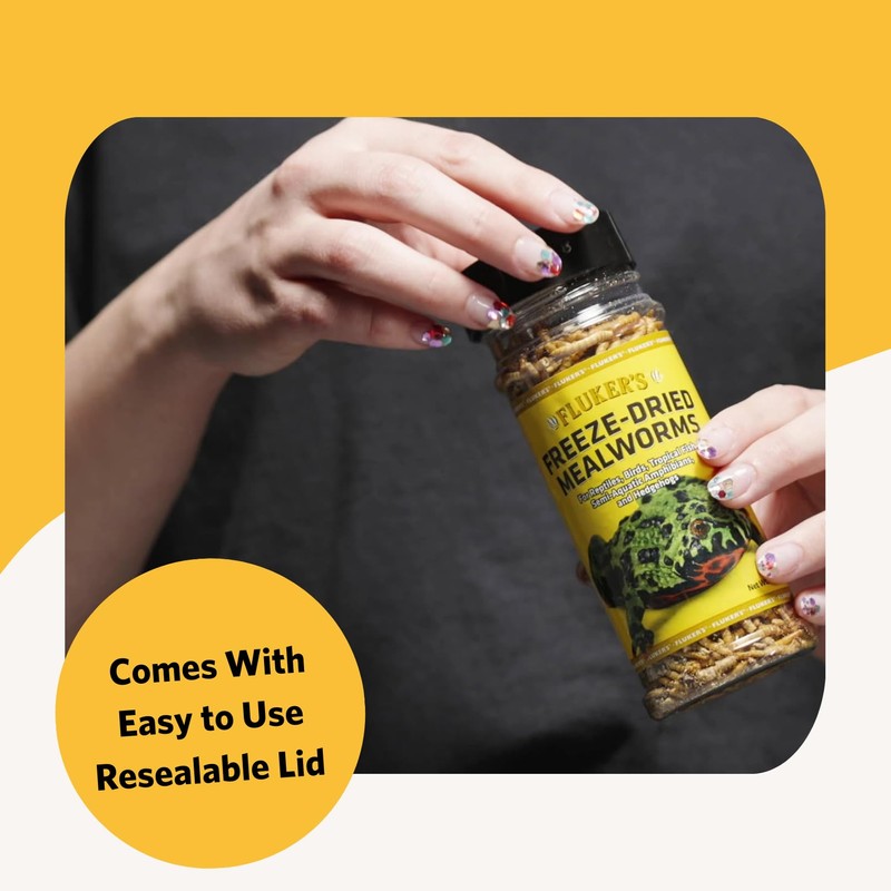 Fluker's Freeze Dried Insects, Nutrient, Packed Mealworms, Ideal for Lizards,