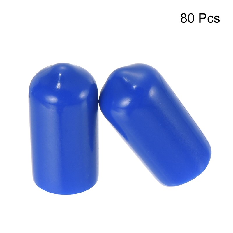 sourcing map 80pcs Rubber End Caps 8mm ID Vinyl Round
