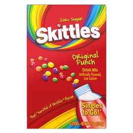 Skittles Singles To Go Drink Mix Variety Pack Bundle Original Punch, Tropical Punch and Wild Berry Punch - 3 boxes with 6 Packets in Each Box 18 Total Servings