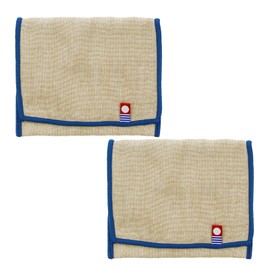 Top Factory Imabari Handkerchief, Handkerchief Pocket, Set of 2, Approx. 4.5 x 5.7 inches (11.5 x 14.5 cm), Made in Japan, Beige