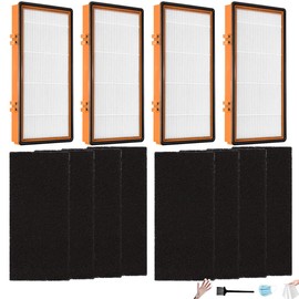 NKA HAPF30AS for Holmes Air Purifier 3-in-1 Smoke Grabber HEPA Activated Carbon Filter Replacement Compatible with Holmes AER.1 HAPF30AS-U4R Air Purifier-10" x 4.6" x 1.38", 4 Pack +8 Pre-filter