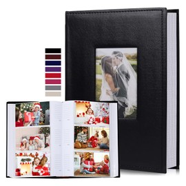 RECUTMS Photo Album 4x6 Pictures 300 Pockets Premium Leather Cover of Wedding Family Memory Photo Albums Book with Writing Space Memo Holds 300 Horizontal Photos