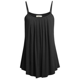 BEPEI Plus Size Tank Shirt, Summer Top Sleeveless Strappy Square Neck Halter Cami,Black,X-Large