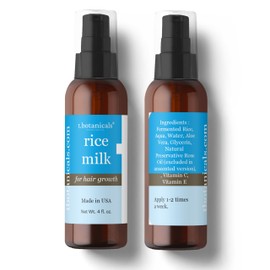 t.botanicals Rice Milk for Hair Growth, Rice Milk Hair Spray, Promotes Natural Hair Growth, For Damaged and Weak Hair (Unscented, 8 oz)