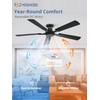 ZMISHIBO 52 Inch Ceiling Fan No Light, Flush Mount Low