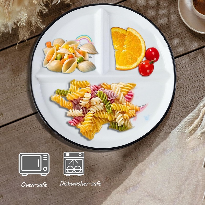 Hoshisea Divided Ceramic Dinner Plate, Split Diet Plate, Snack Plate,