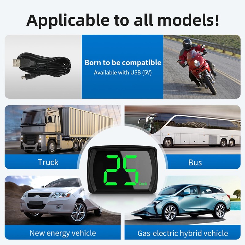 Heads-Up Display Digital Speedometer GPS KM/H Speedometer for Car Trucks