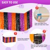 Bouiexye 6 Pack 29.5x108 Inch Foil Tinsel Fringe Table Skirts,