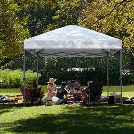 ABCCANOPY 10x10 Pop Up Canopy - Outdoor Patio Portable Canopy Tent Gazebo Heavy Duty for Backyard and Deck with 4 Sandbags and 8 Stakes(White, 10x10)