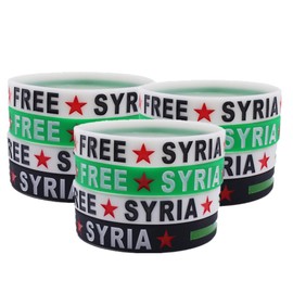 Free Syria Wristbands for Men Women,White Green Black Silicone Syria Flag Support Syria Bracelet Free Syria Bracelets for Outdoor Sports and Patriotic Support