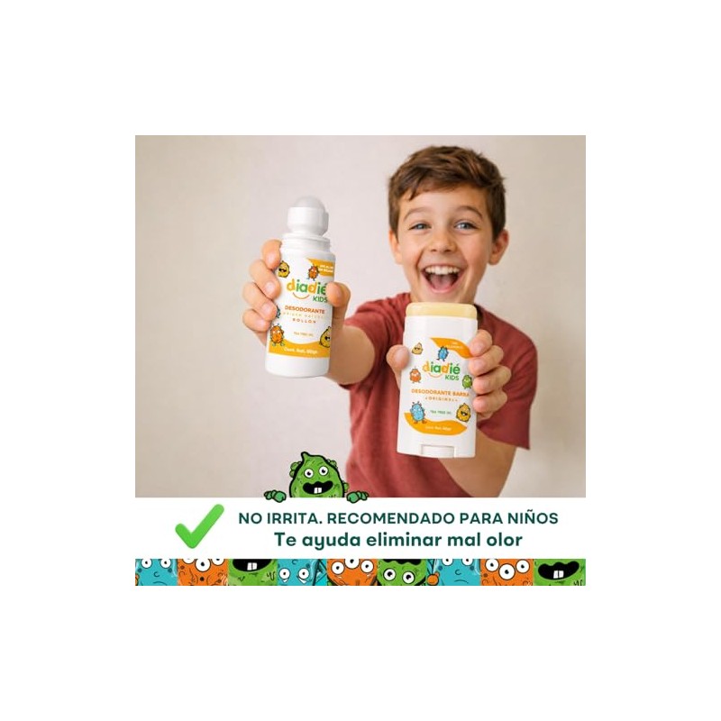 Diadie Kids Desodorante Natural Niños Axilas Pies Multipack Pack