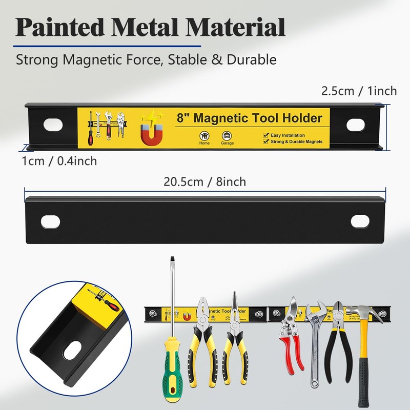 UCINNOVATE 8” Magnetic Tool Holder Strip, Heavy Duty Magnetic Tool