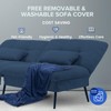 COMHOMA Convertible Sofa Bed,68″Fabric Couch with Adjustable Backrest,Loveseat Recliner Sleeper