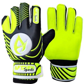 AFTREN Kids Goalkeeper Gloves Football Gloves For Boys kid’s children adult Soccer Goalie Sports Practice Gloves Protection Super Grip Palms (Yellow, 4)